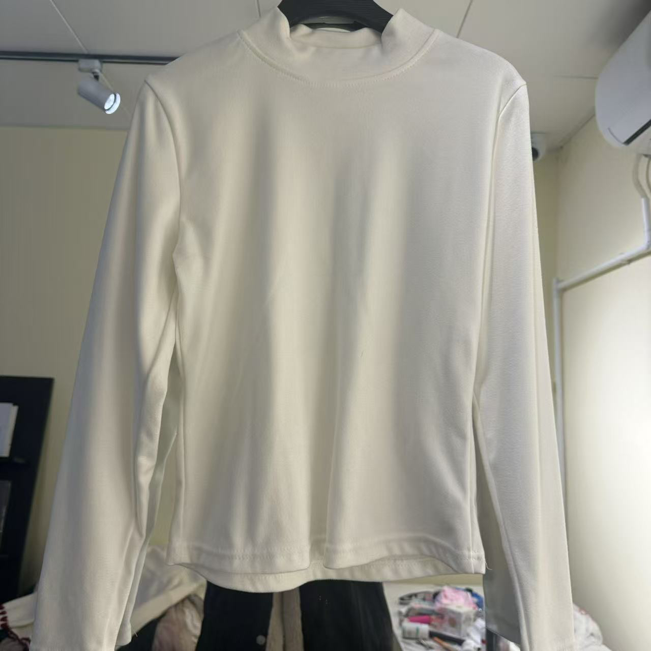 秋冬女士半高领磨毛保暖打底衫内搭上衣