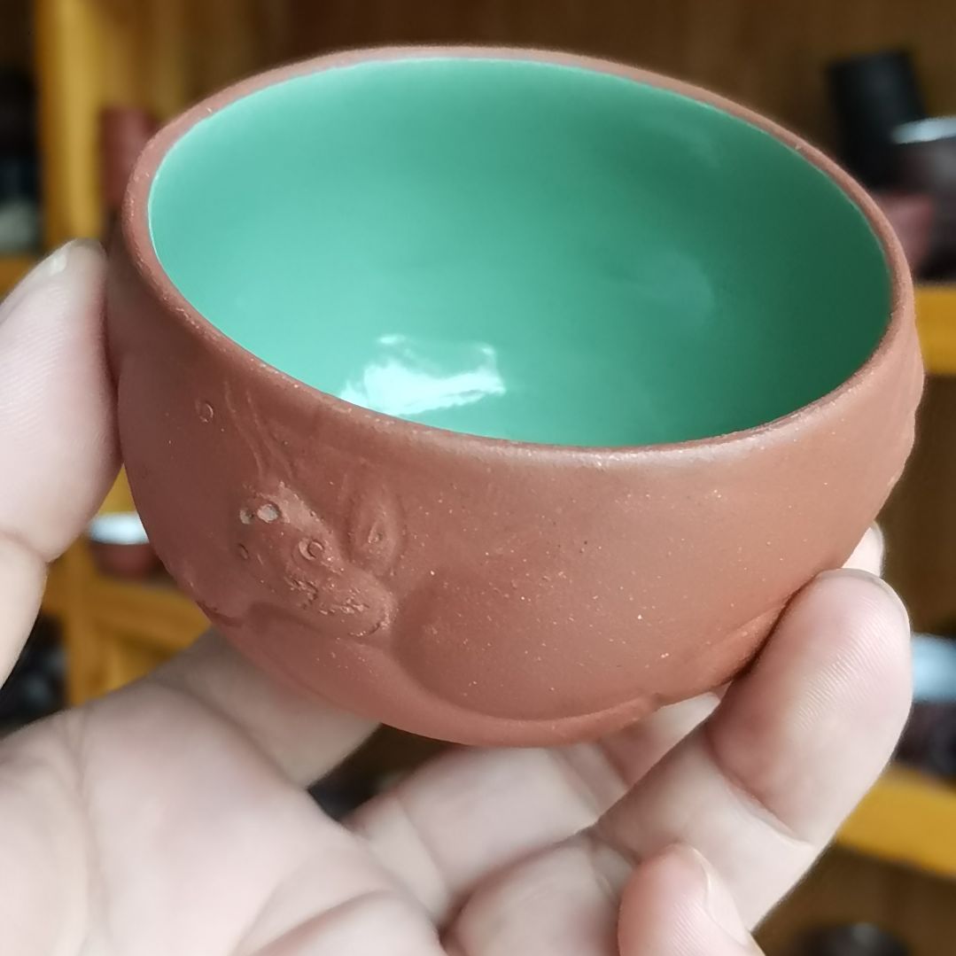 茶杯紫砂微瑕鱼化龙主人杯