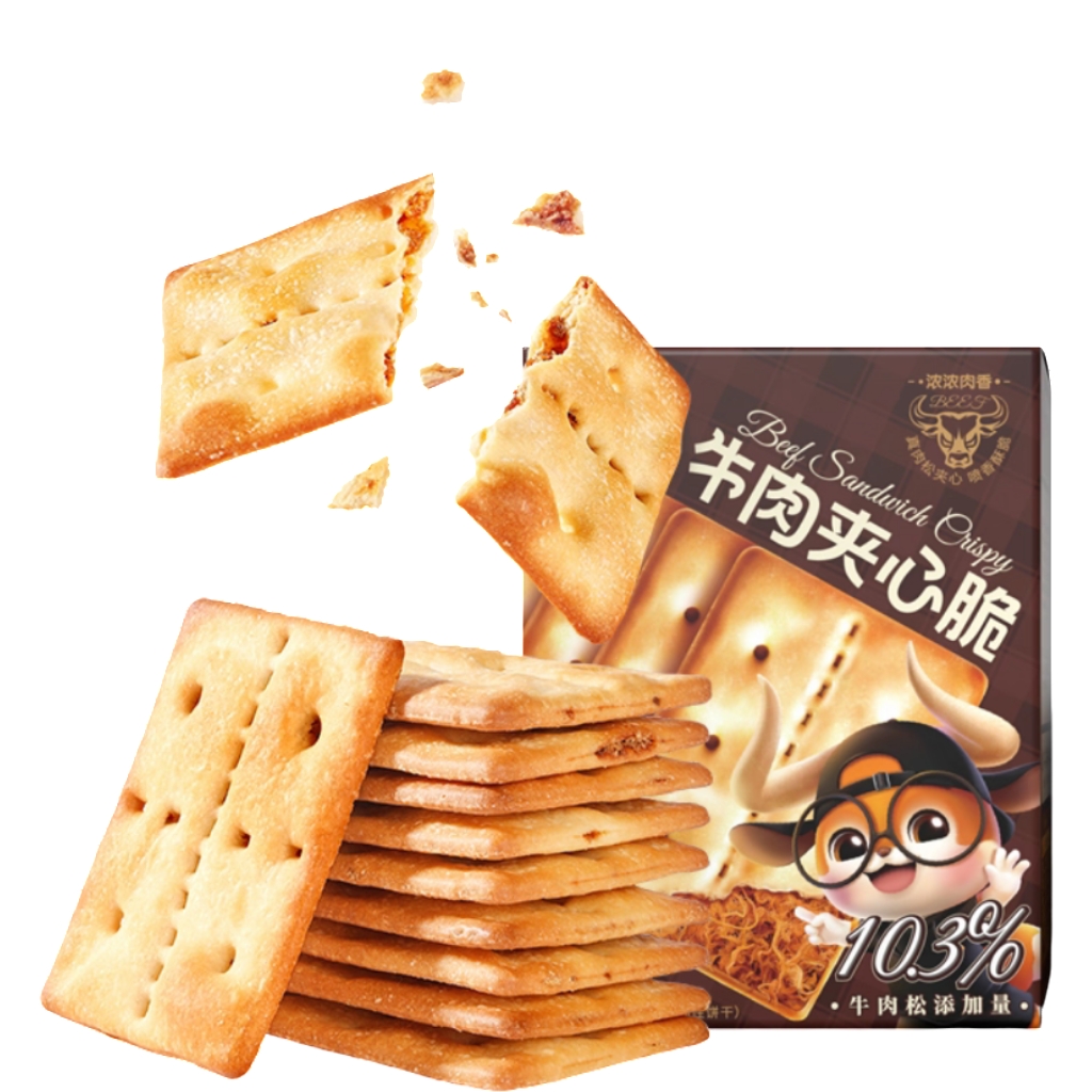 三只松鼠牛肉夹心脆 100g*3