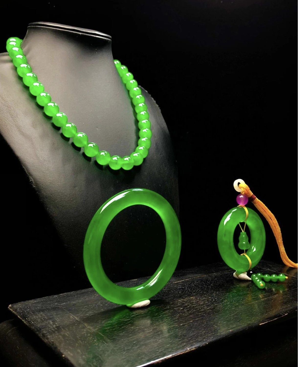 缅甸矿口正品绿翠盆景链