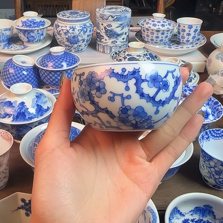 柴窑名窑口 梅花杯主人杯放漏