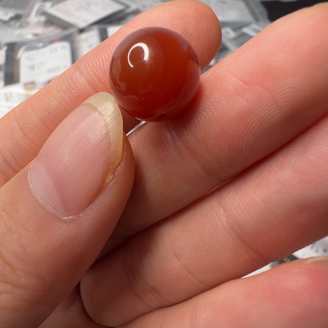 南红玛瑙柿子红圆珠 sh277号未镶嵌