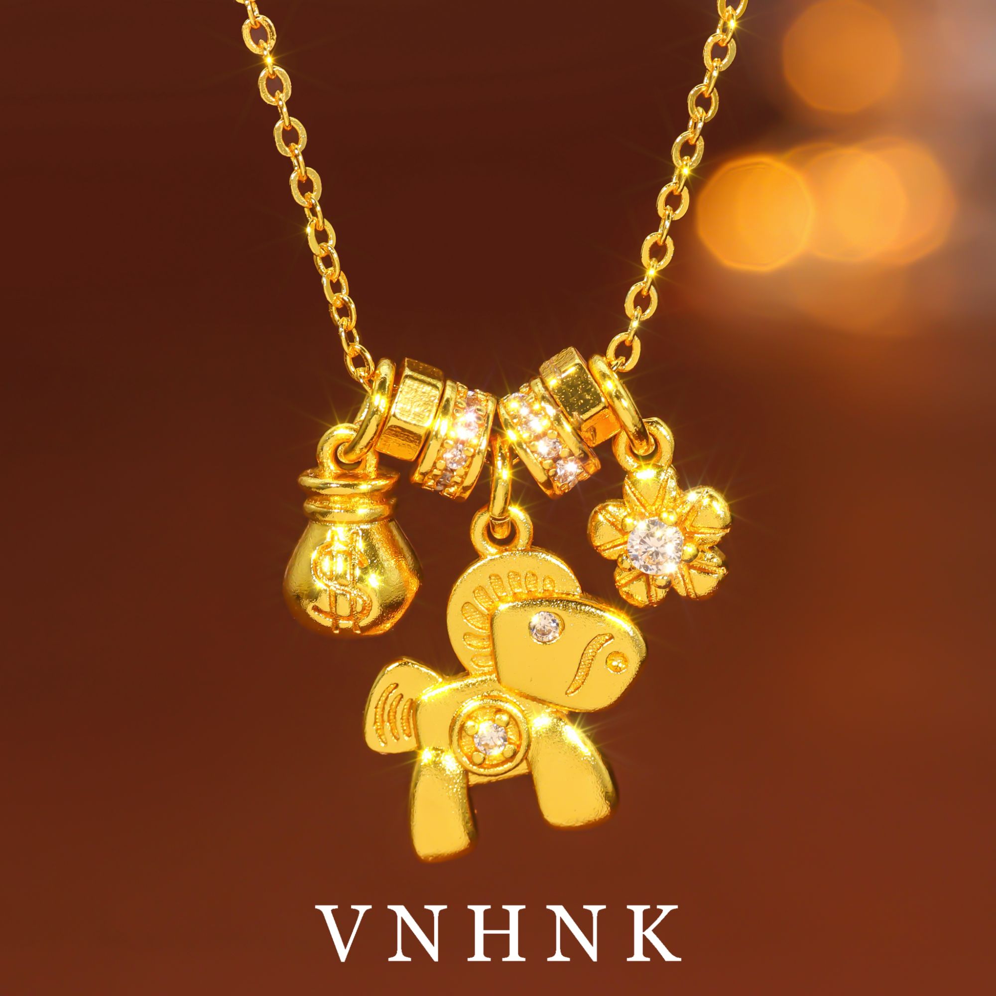 铜合金合成锆石项链 美可儿   M183   金色（51cm） 气质项链预售