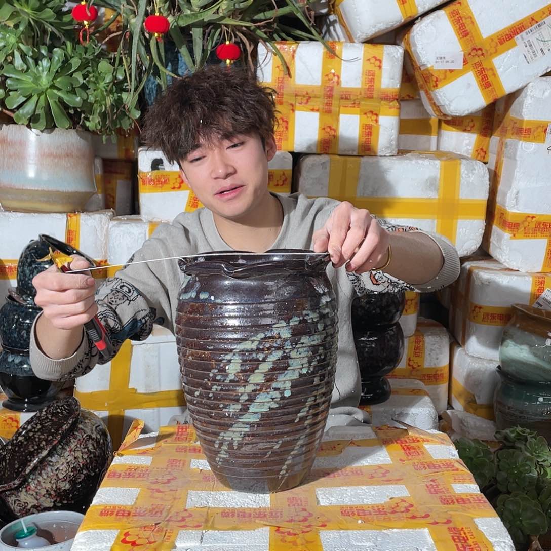 无铅玻璃宜兴紫砂花盆