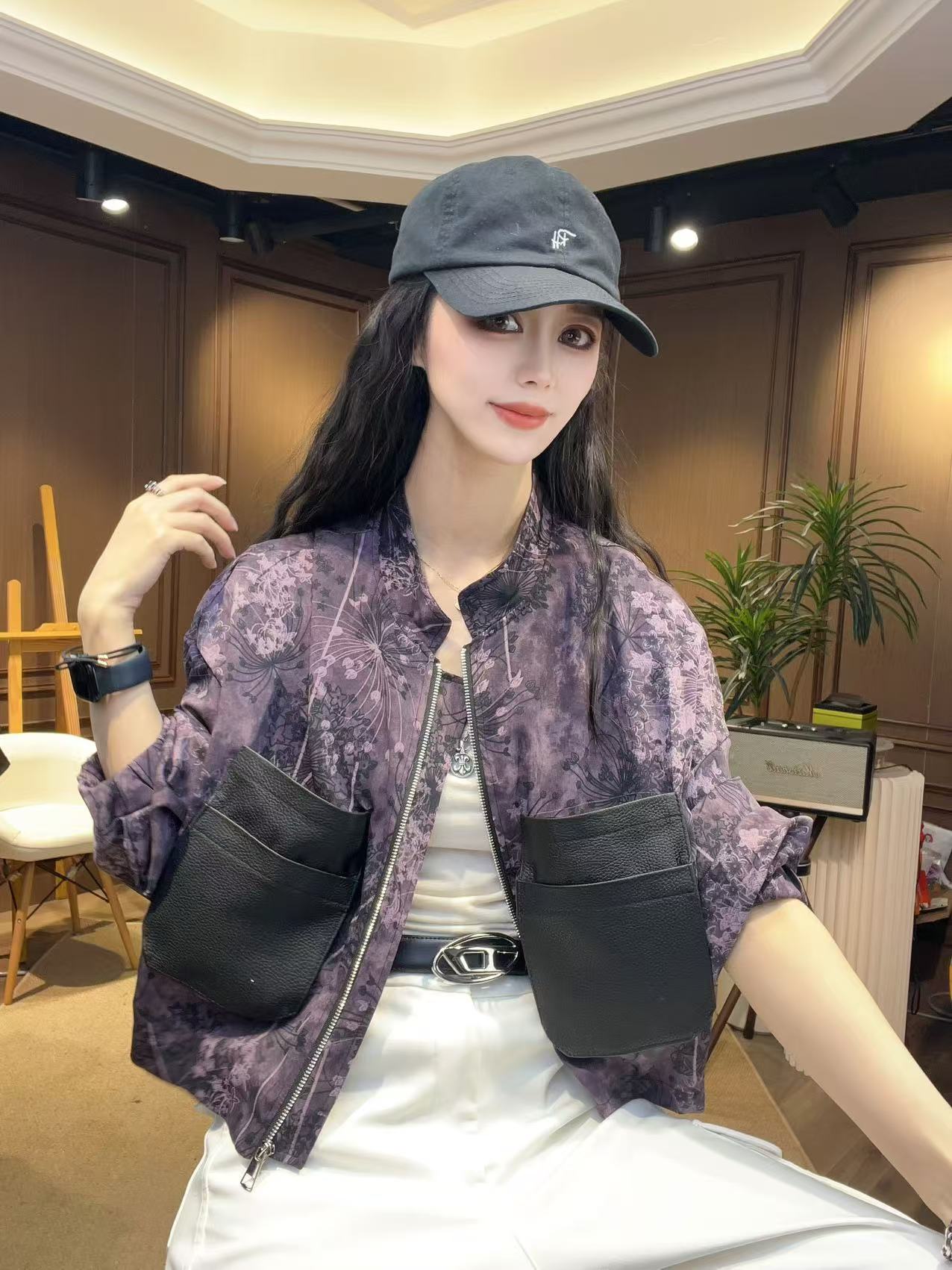 【千艺-Studio】“紫月星河”春季海宁春秋款短款气质设计师夹克外套