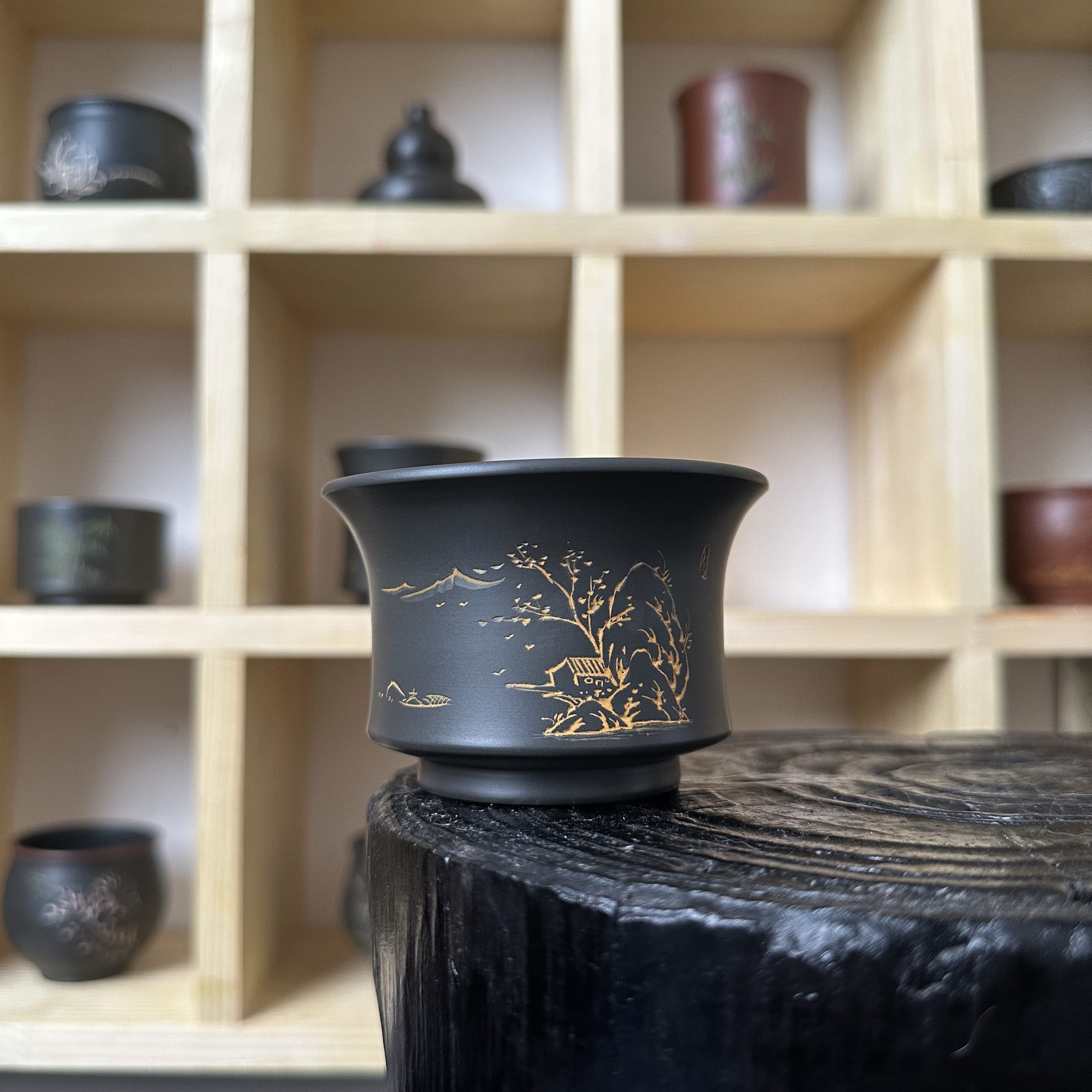 原矿坭兴陶手工创意茶杯可用于品茗喝茶125毫升