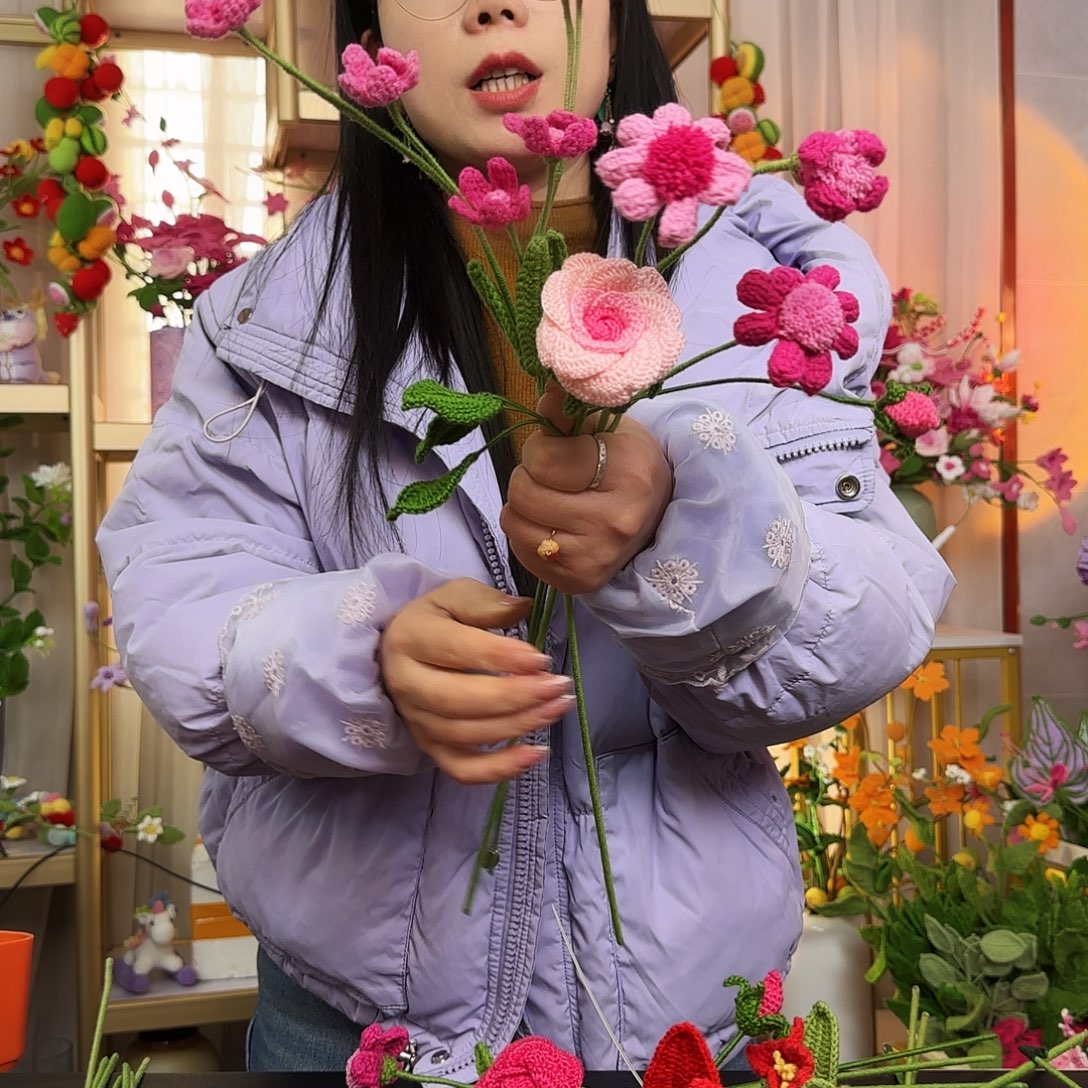 手工钩织设计花束