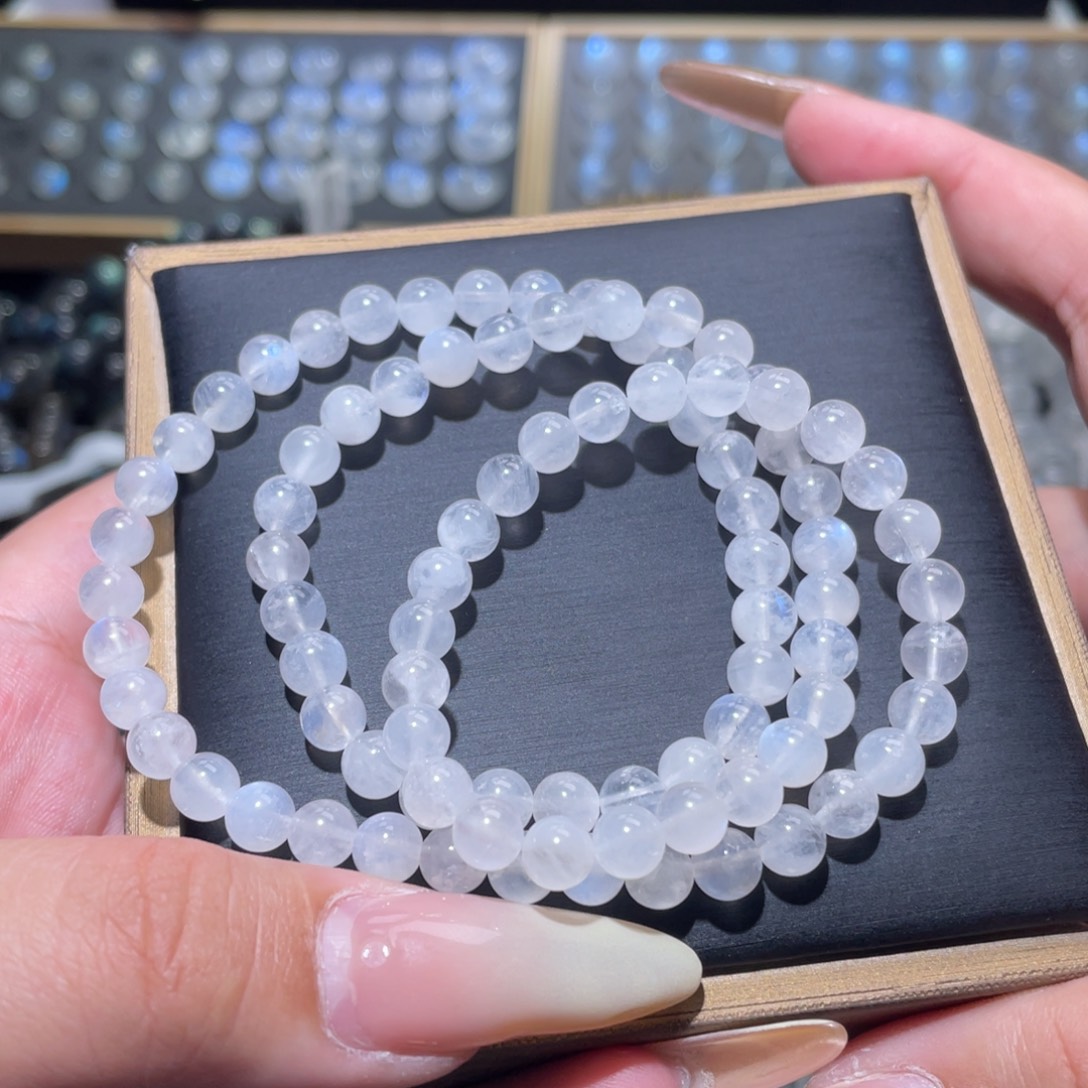 未镶嵌手链长石蓝月光手链多圈6.3mm