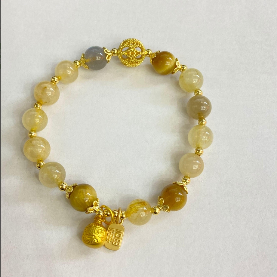  CC0022【瑾年】Kridanas月光玲珑球福牌手链