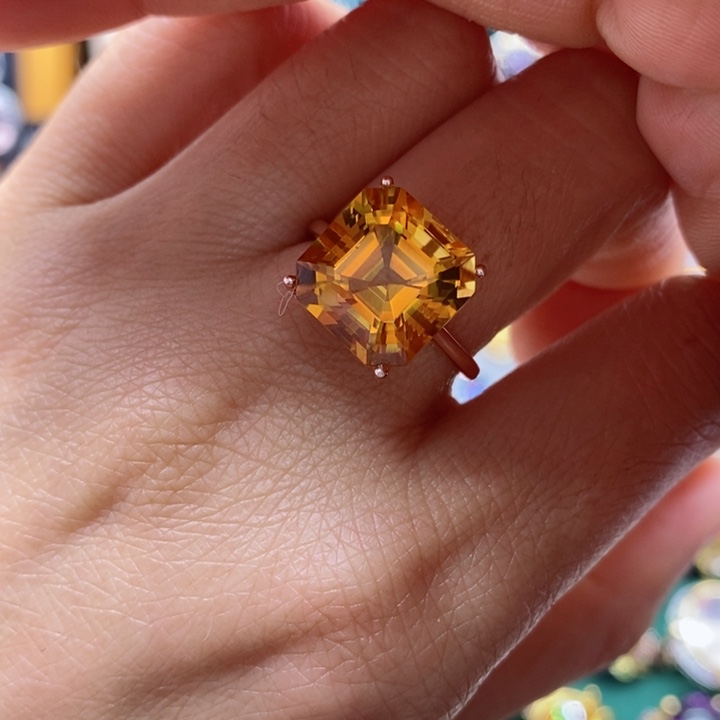 水晶戒指银S925镶嵌天然水晶戒指