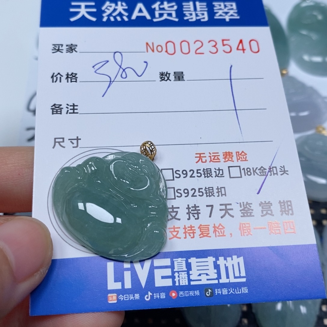 翡翠颈饰未镶嵌飞***豚天然缅甸翡翠