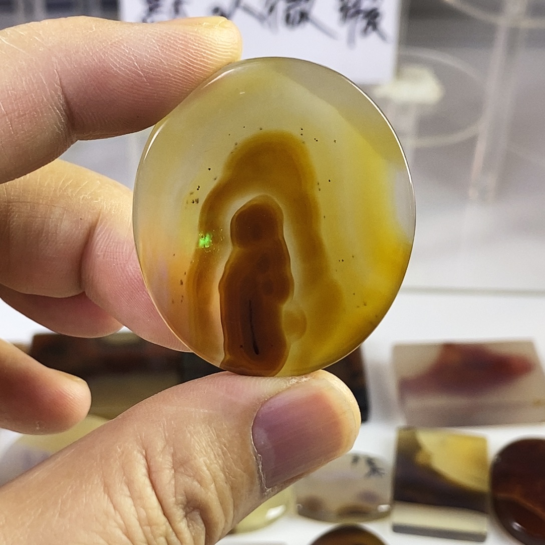 合成碳硅石非金属时尚图纹画面石饰品