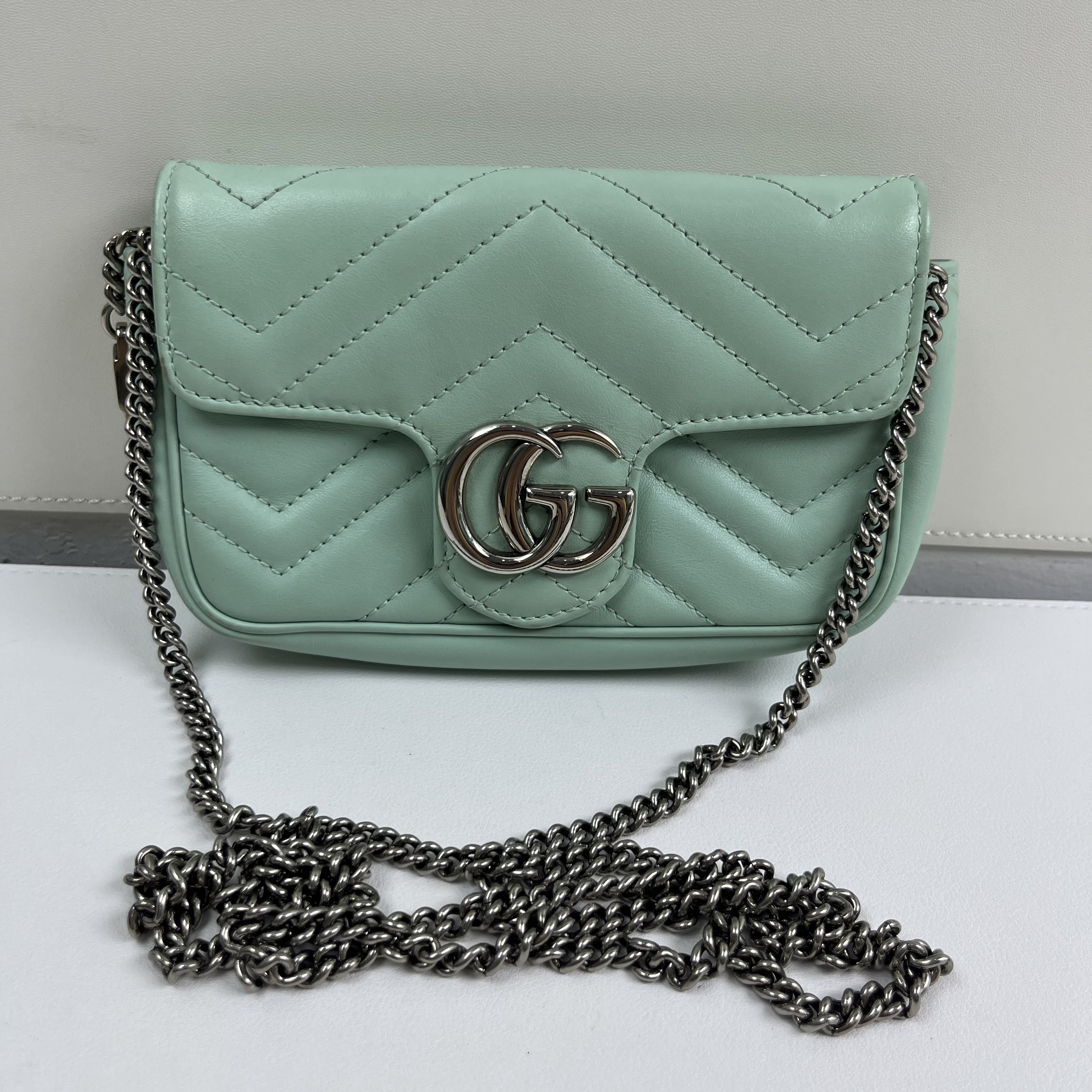 95新 GUCCI/古驰 古驰马蒙mini 龙虾扣斜挎包 90509