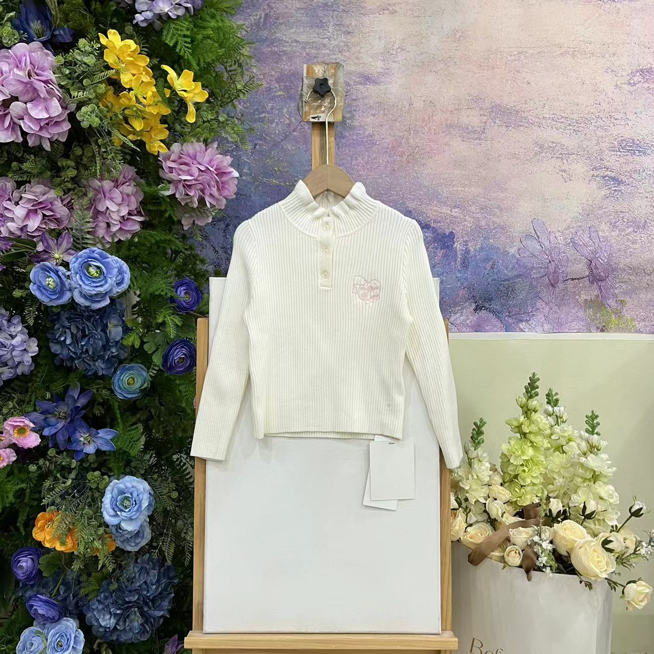 460D白色毛衣2672