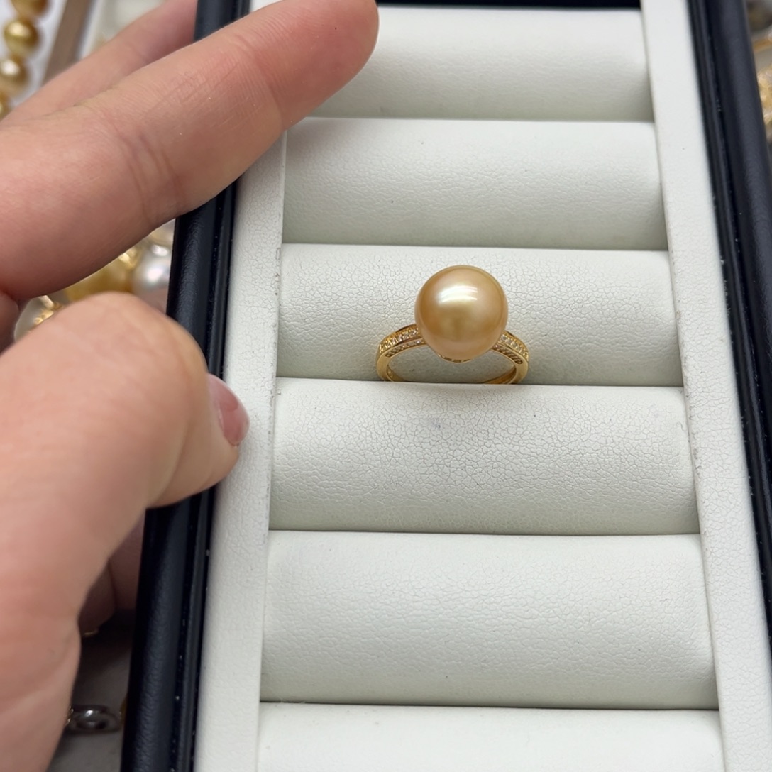 银S925镶嵌戒指海水珍珠