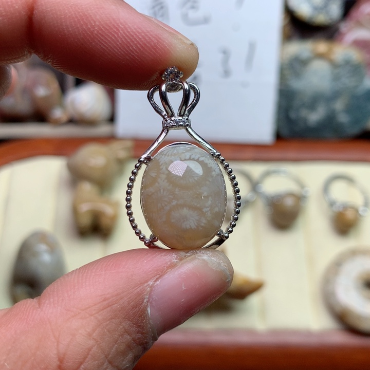 硅化珊瑚（珊瑚玉）颈饰未镶嵌