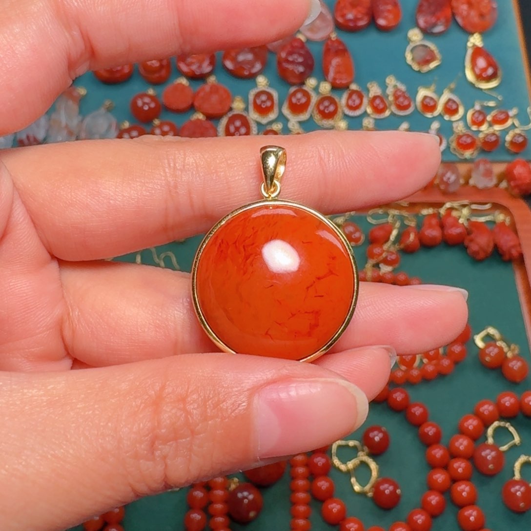 南红玛瑙南红银S925镶嵌