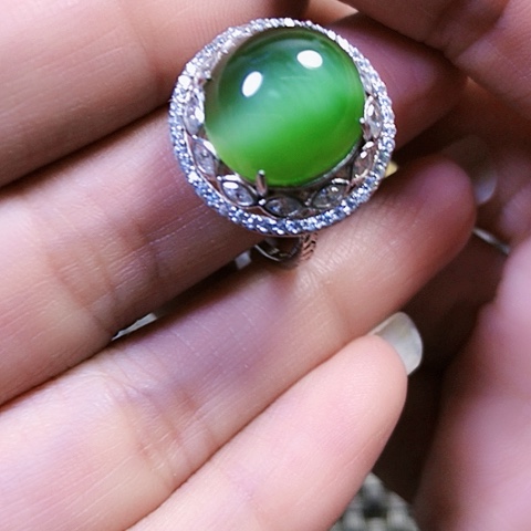 和田玉银S925镶嵌挂件