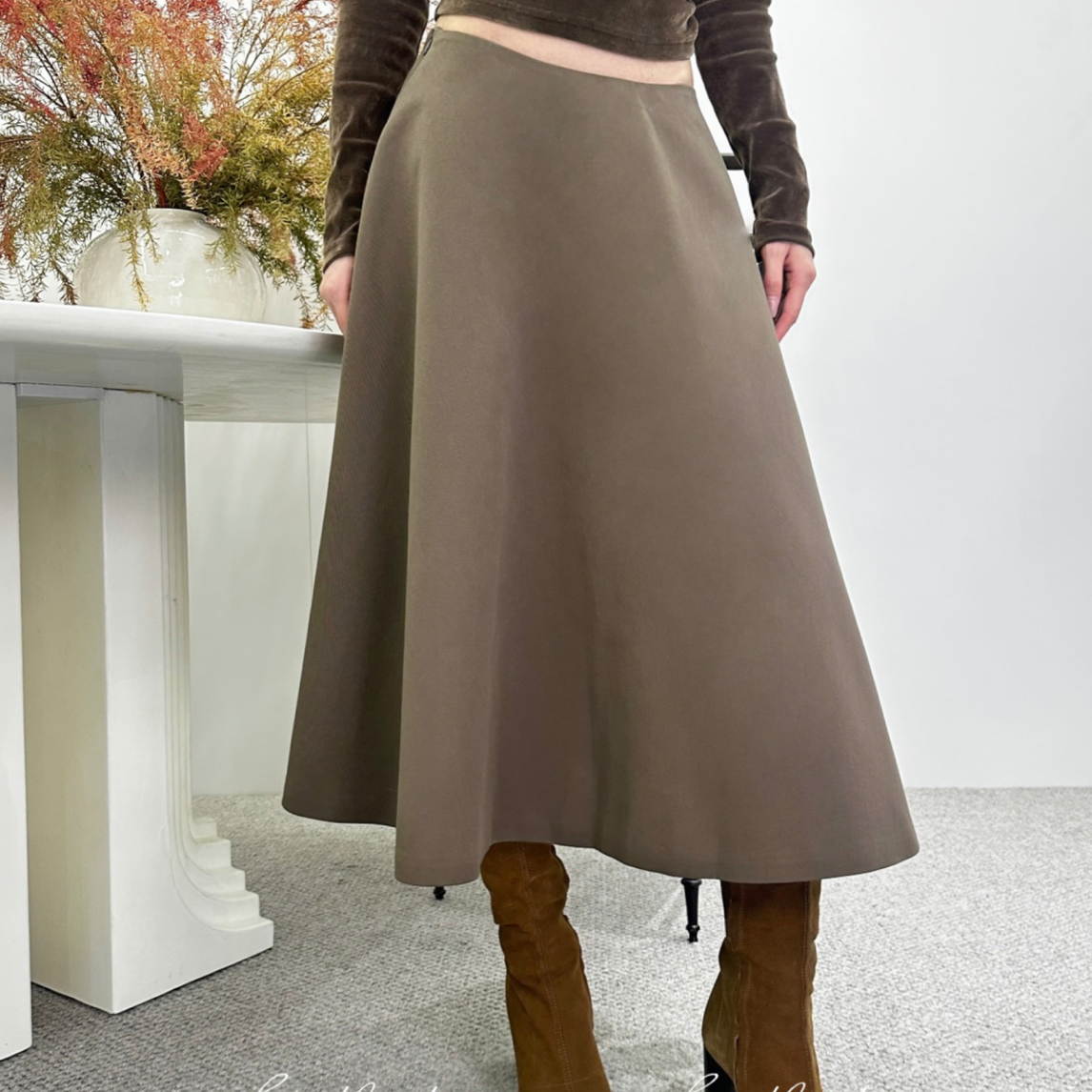 秋冬新款简约百搭伞裙半身裙 LEAFLEAF设计师品牌