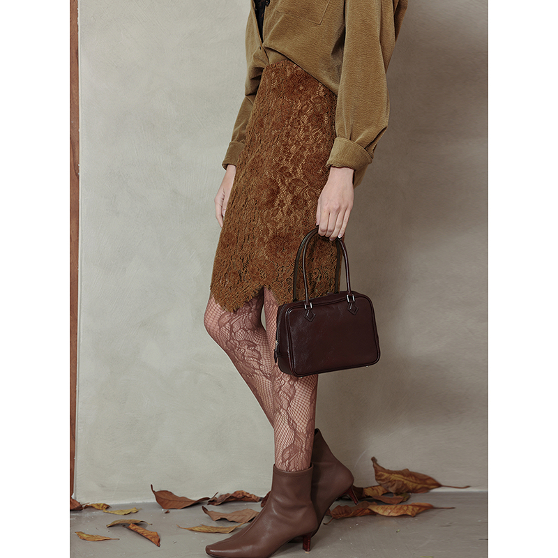 Mix Selection｜秋色 绒面睫毛立体蕾丝半身裙25秋冬MSCJQ0926