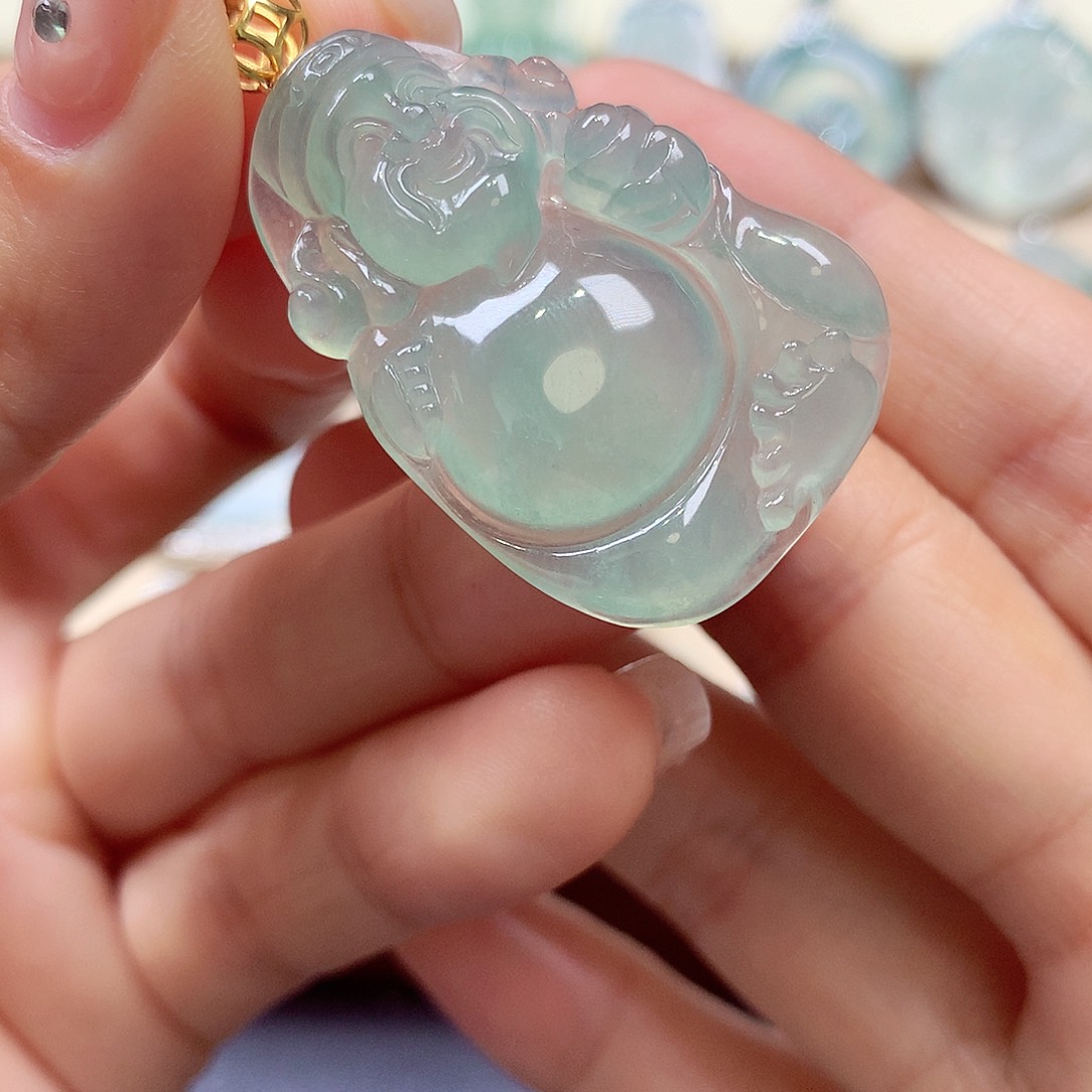 翡翠颈饰18K金镶嵌橘*海翡翠