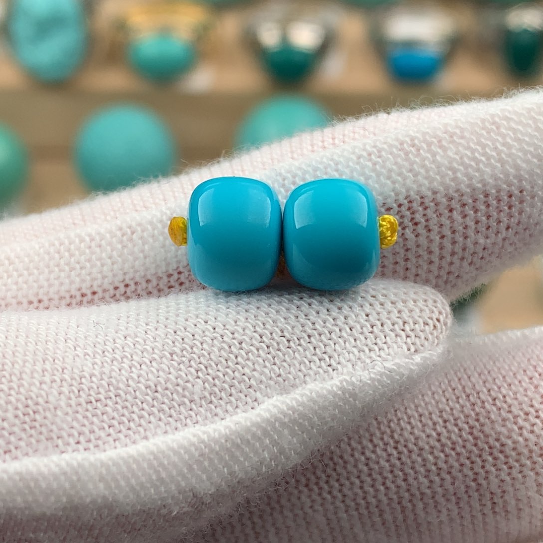 绿松石配饰未镶嵌对珠卡8.3