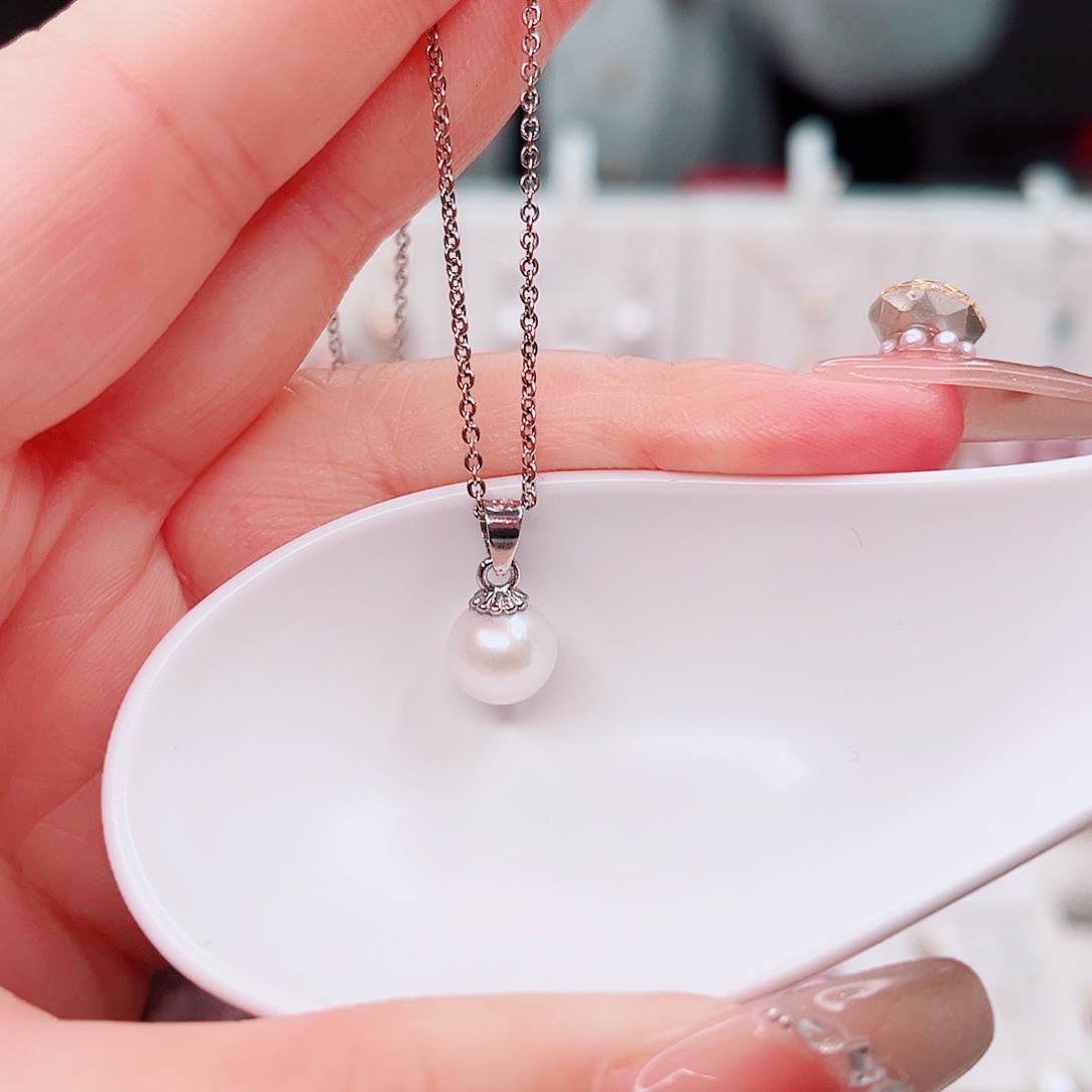 合金淡水珍珠吊坠(赠链)