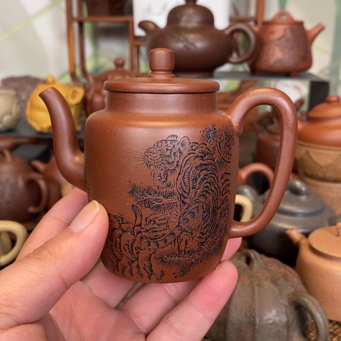 茶壶紫砂精工半手宫灯