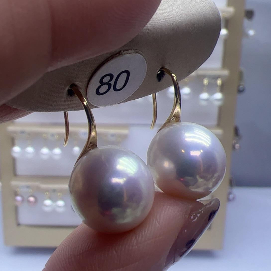 淡水珍珠耳饰18K金镶嵌