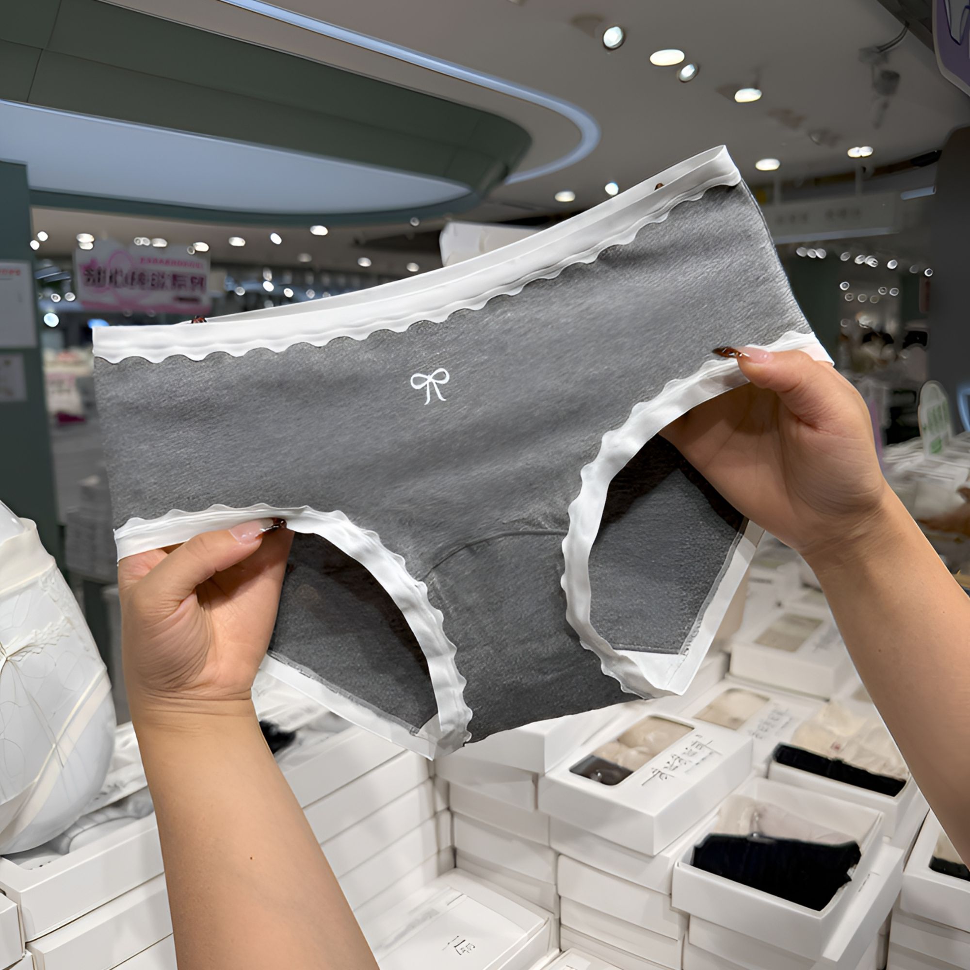 【五条装】灰羽蝶梦AQ145舒适性感透气法式女三角内裤少女底裤时尚