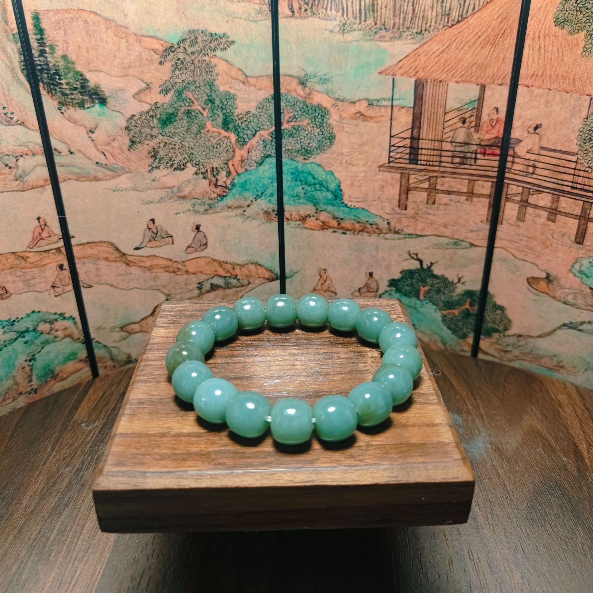 F和田玉桶珠手串（卡12）0658