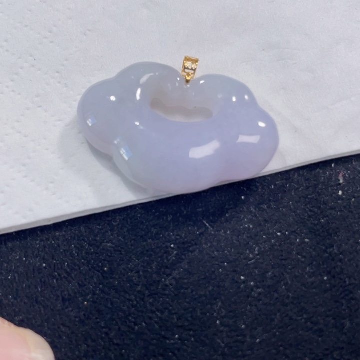 吊坠(不含链)18K金镶嵌翡翠