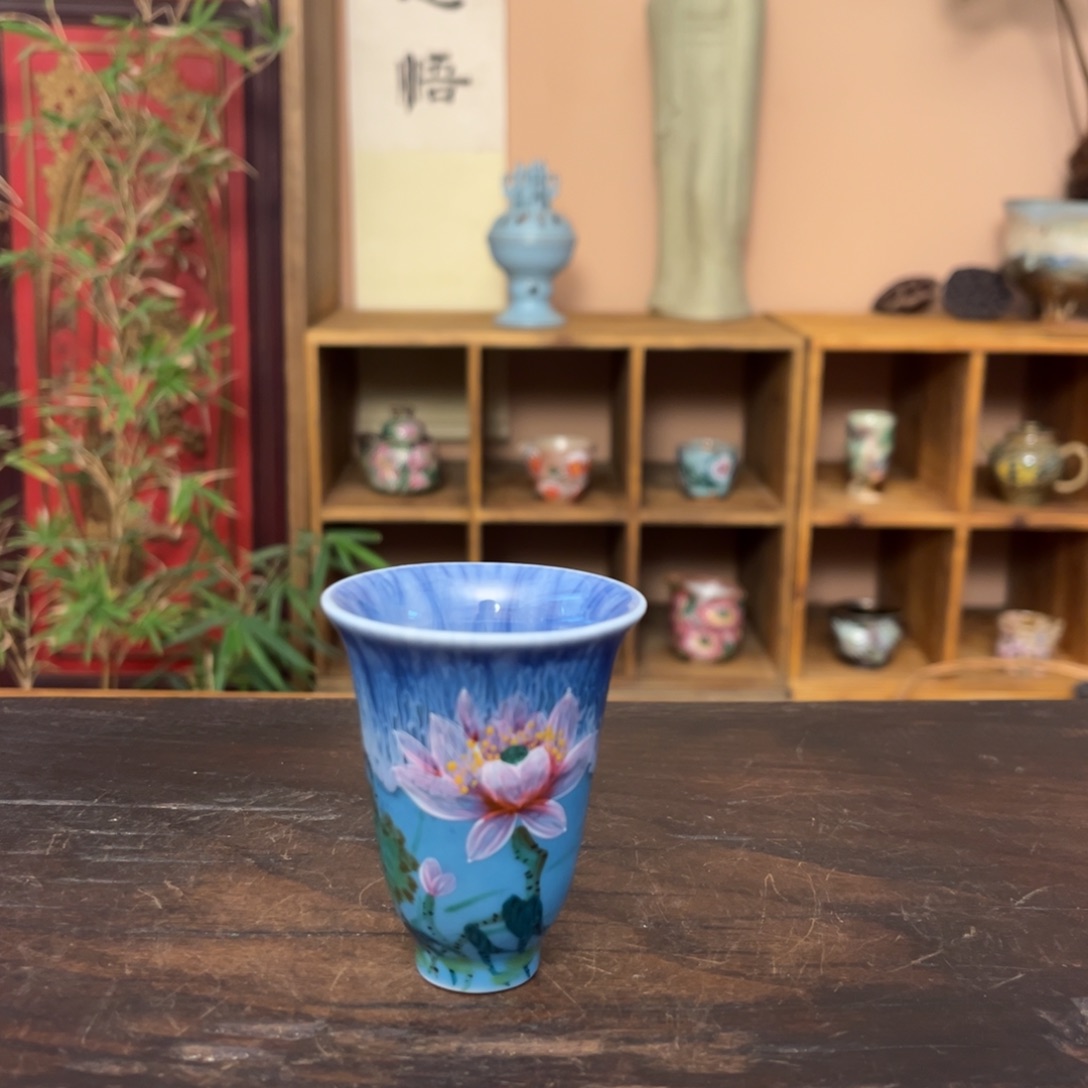 杯柴烧纯手工手绘陶瓷