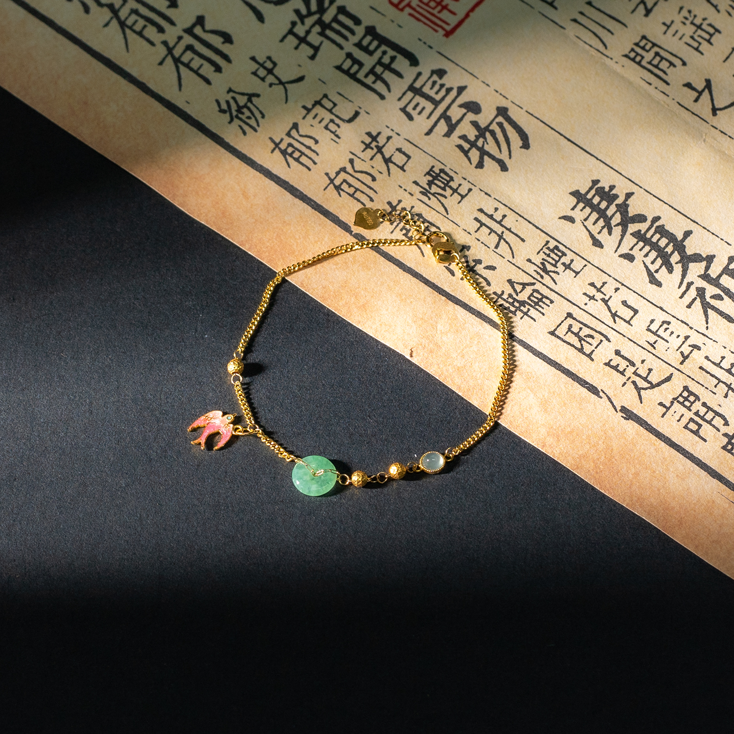  【韵洁珠宝】18k金燕子手链/Z0483/多样性发一件