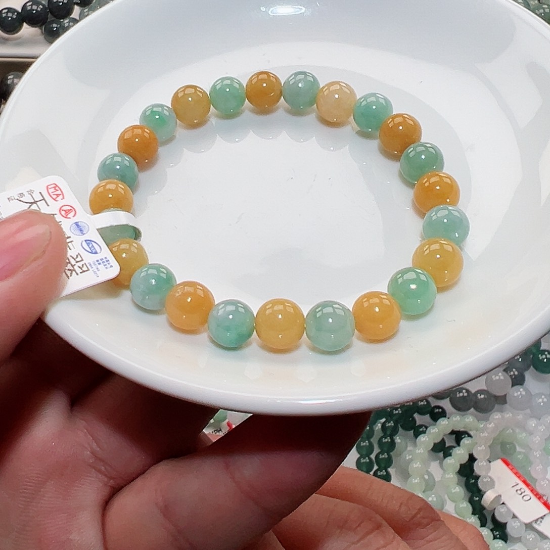 翡翠手链未镶嵌天然翡翠