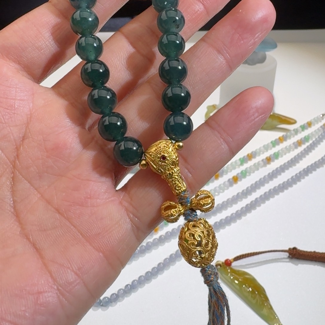 翡翠颈饰银S925镶嵌橙***！帅帅