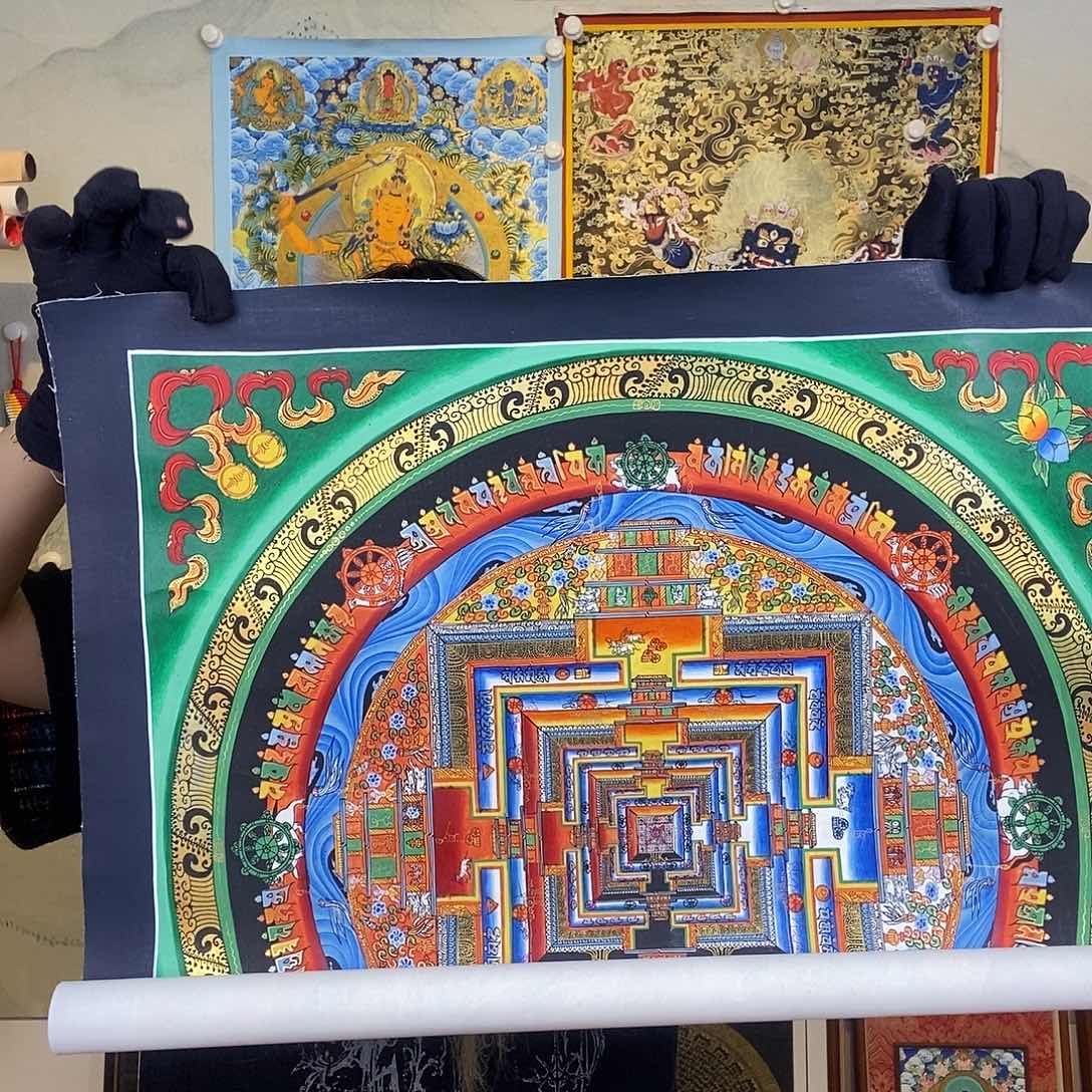 卷轴画纯手绘唐卡坛城50厘米左右
