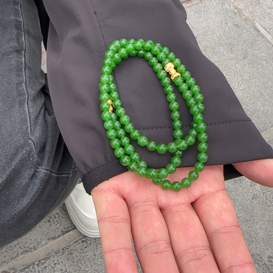 和田玉未镶嵌颈饰俄碧高色系卡6珍藏款