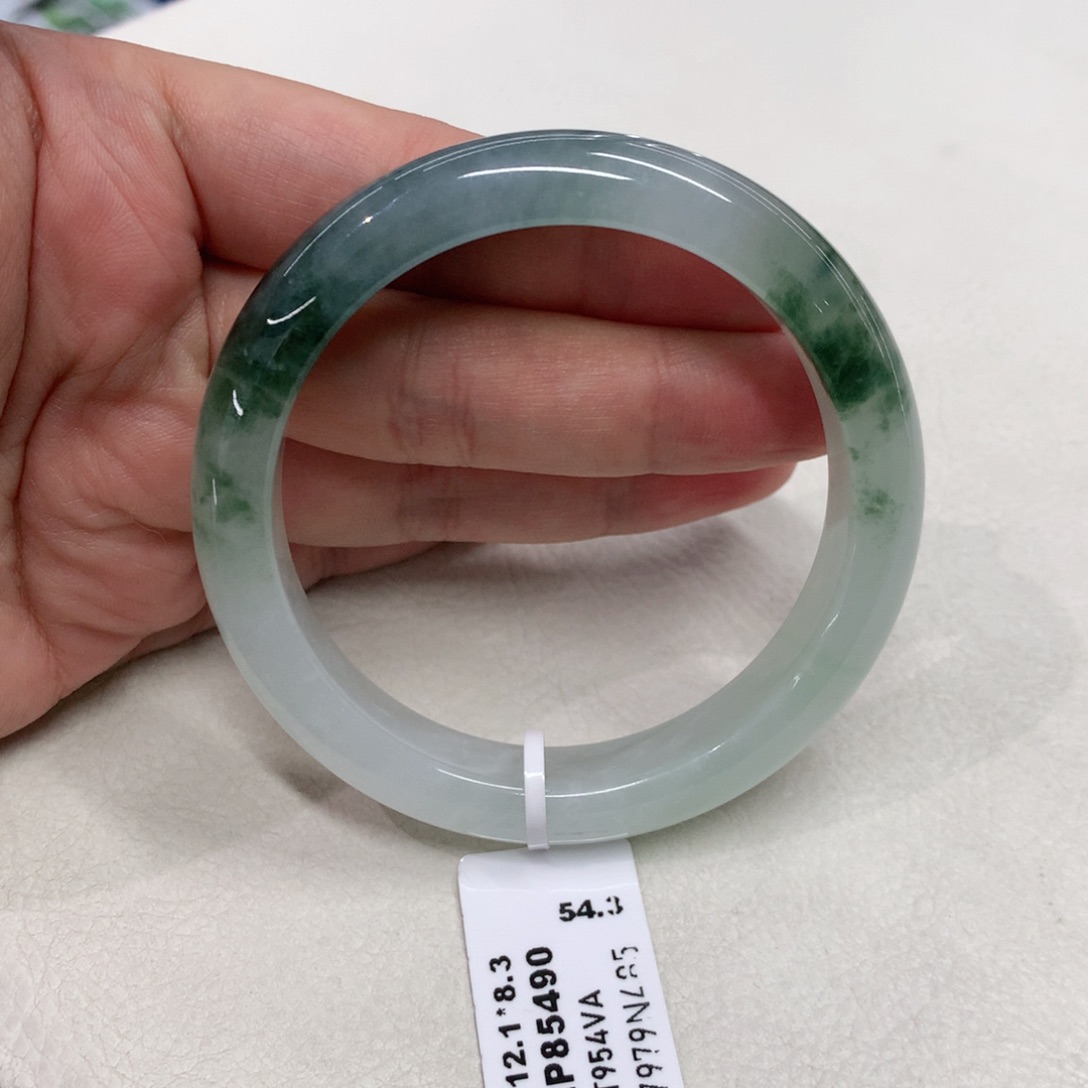 未镶嵌手镯翡翠54.8圈口冰胶飘花