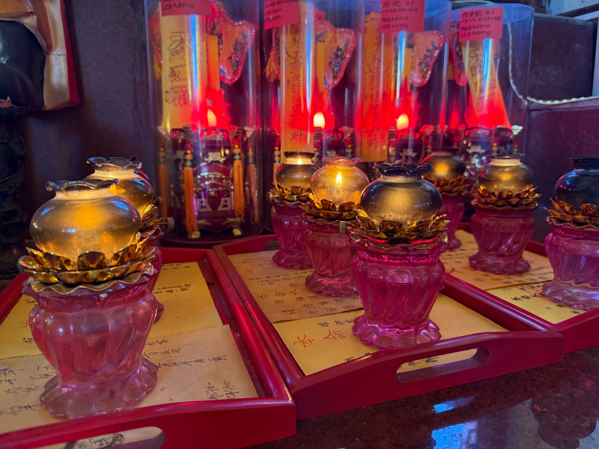 多款式家用防风酥油玻璃灯琉璃雕刻莲花长明灯