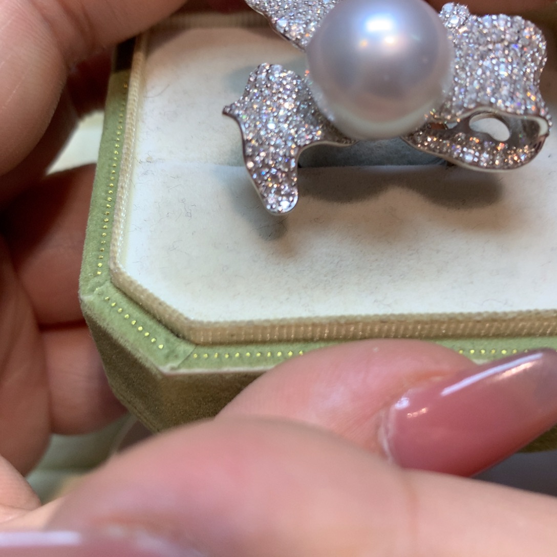 海水珍珠戒指银S925镶嵌