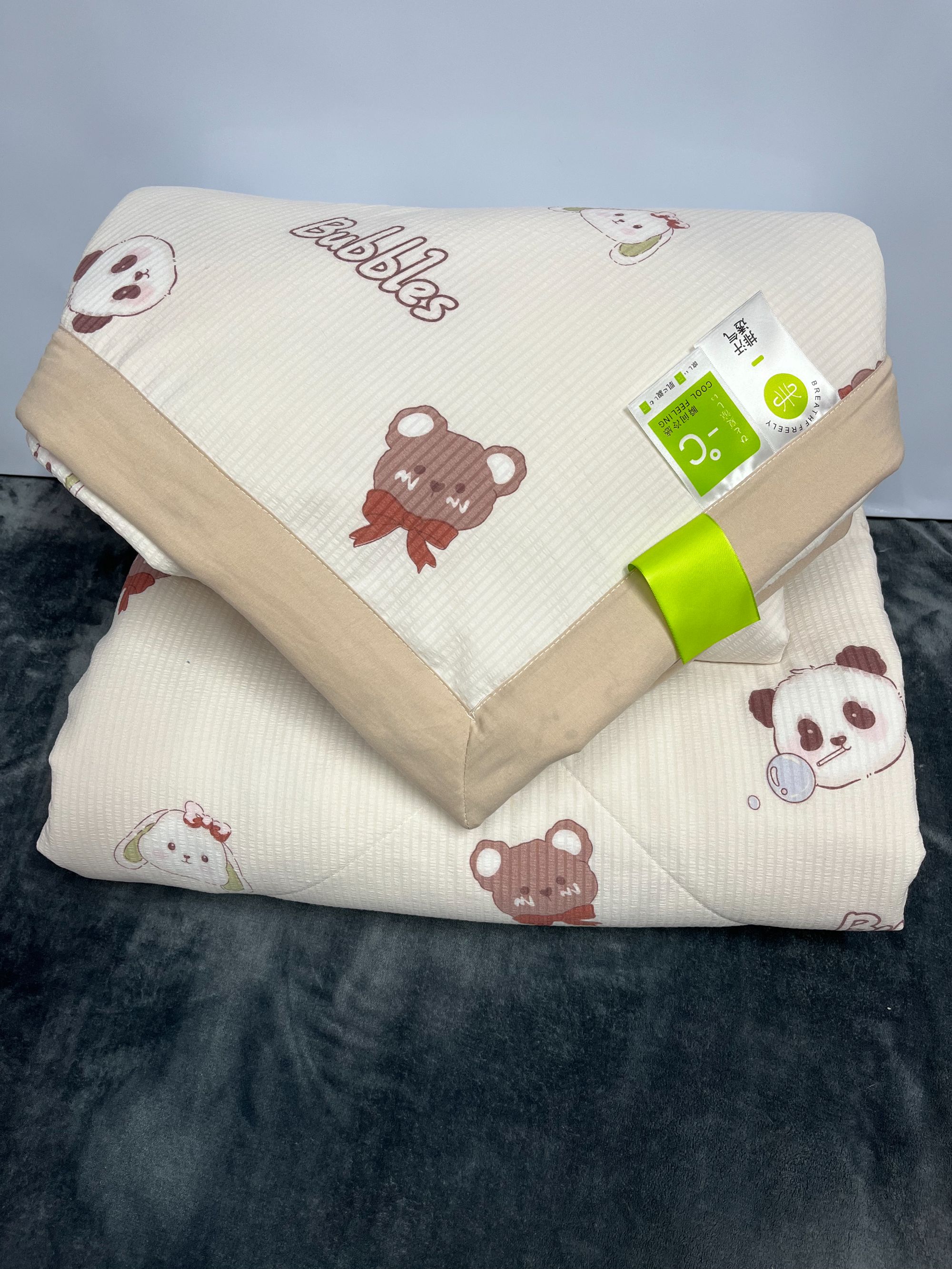 小熊猫泡泡棉夏被200*230cm双人夏凉被可机洗空调被