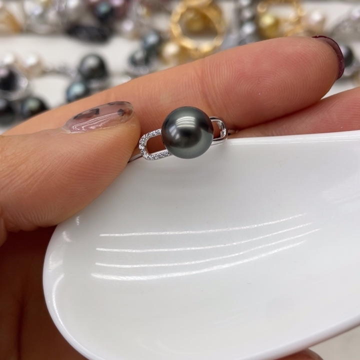 海水珍珠戒指银S925镶嵌