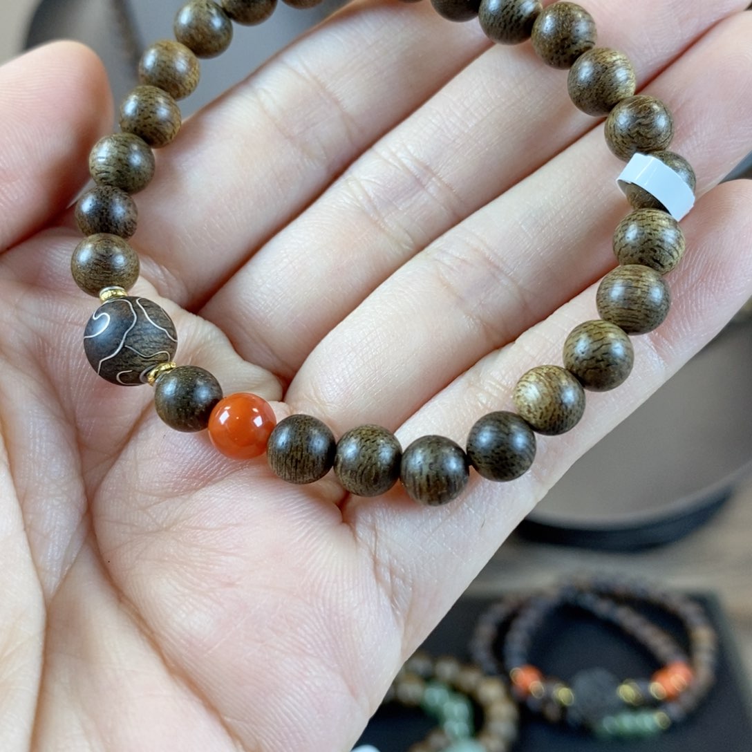 沉香手串未***?文莱卡6mm单圈