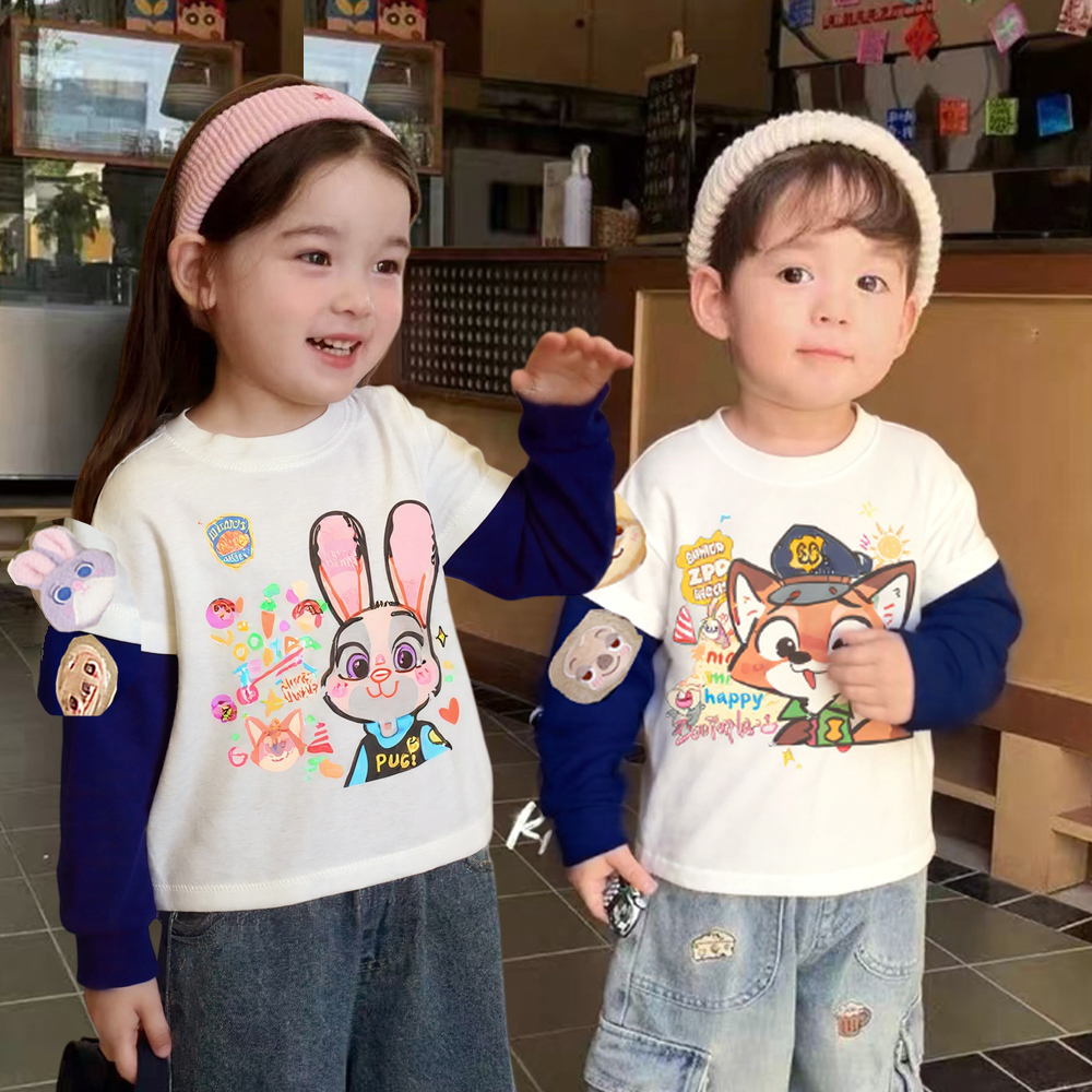 儿童立体玩偶秋冬打底衫女童长袖秋装2025纯棉T恤