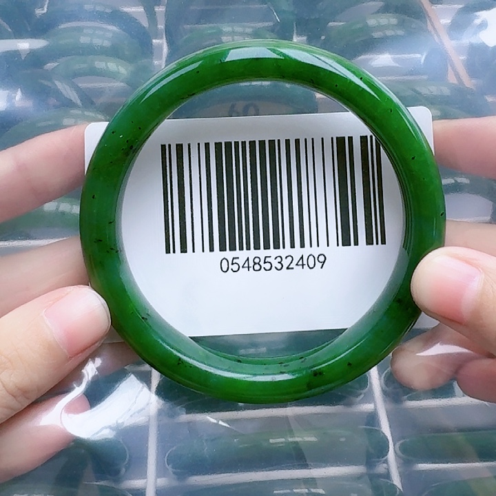 和田玉（碧玉）手镯未镶嵌6162微瑕