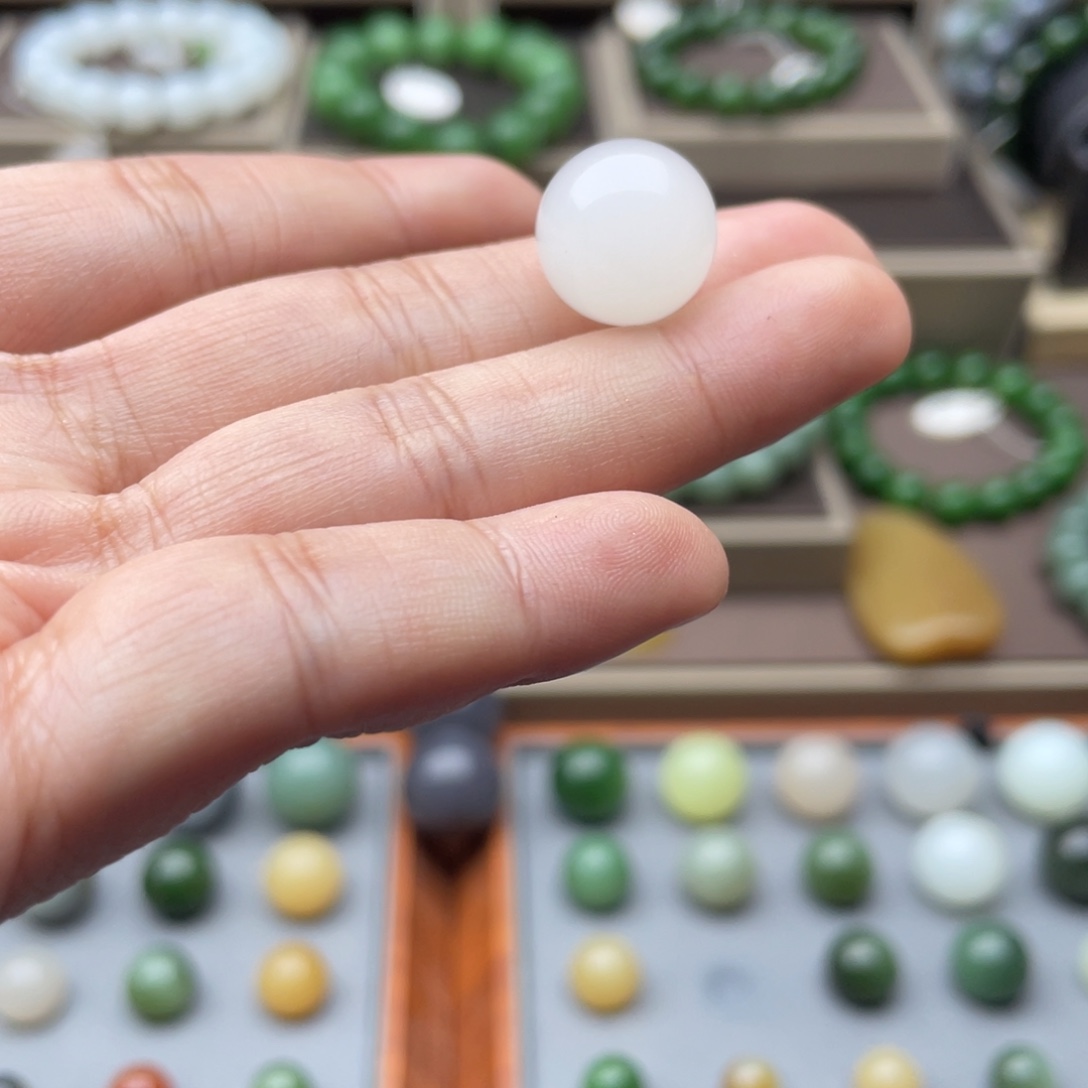 和田玉未镶嵌手链14冰白