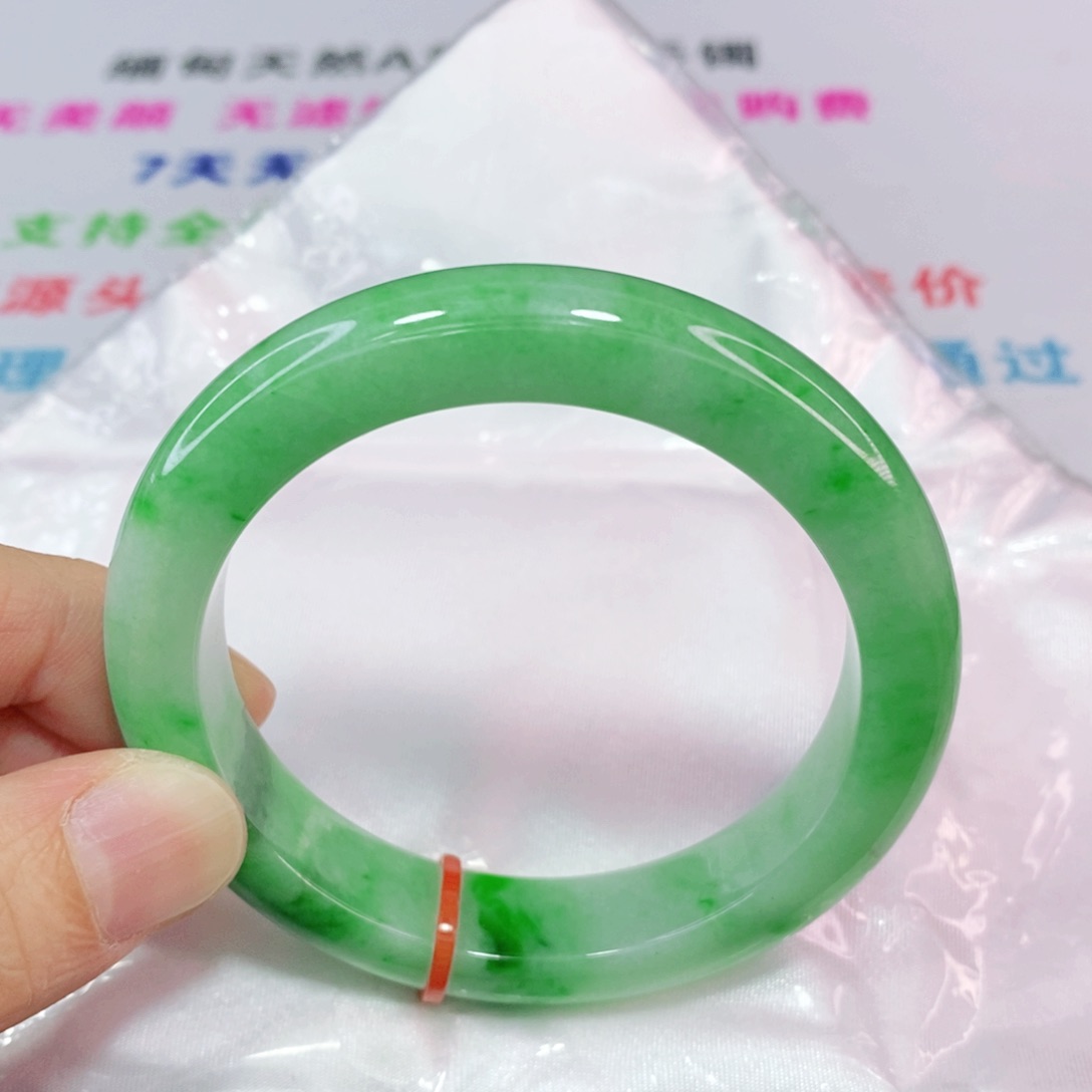 未镶嵌手镯翡翠55圈口正圈-高货微瑕捡漏