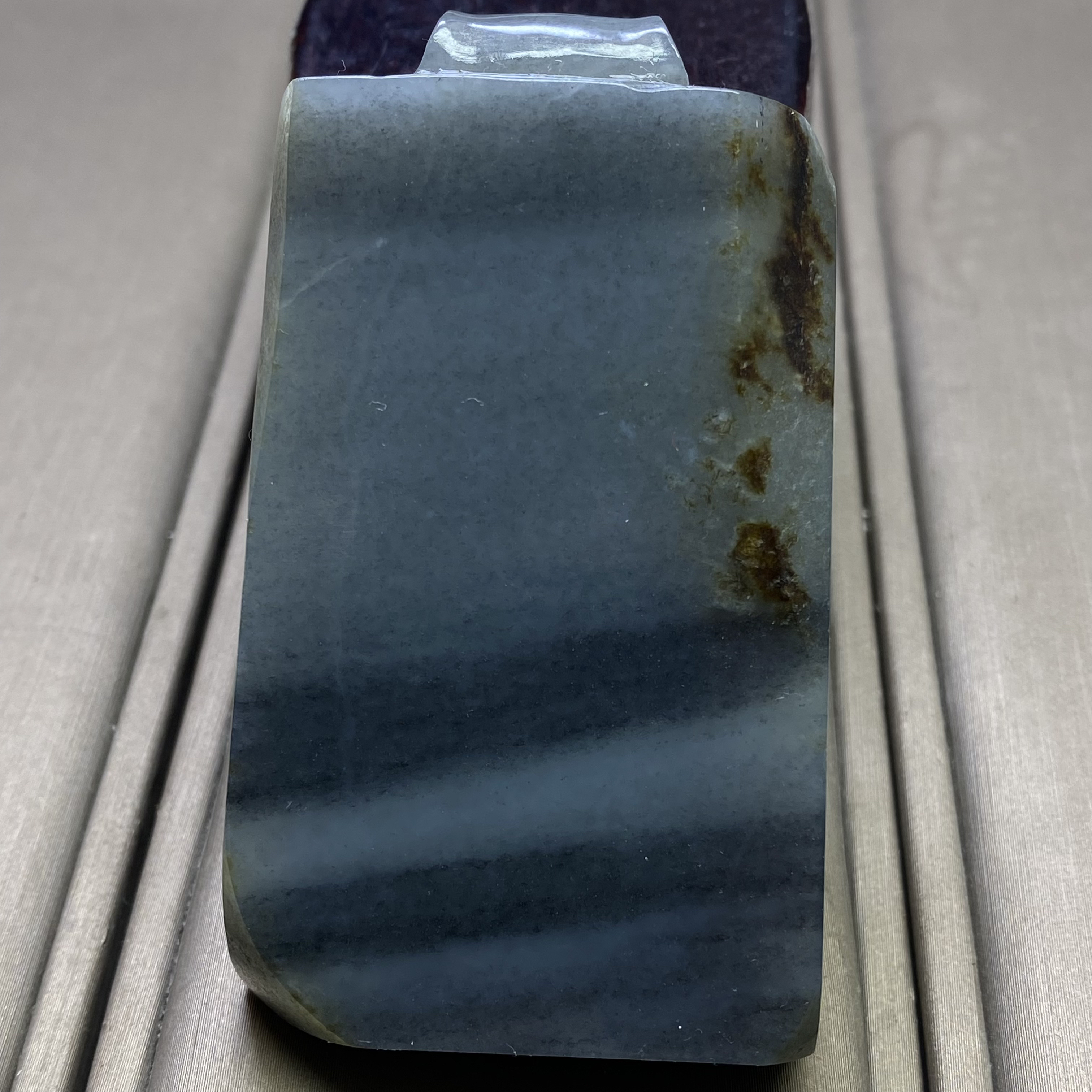 天然和田玉新疆青花籽红皮无事牌手吊坠挂件微水线一物一证