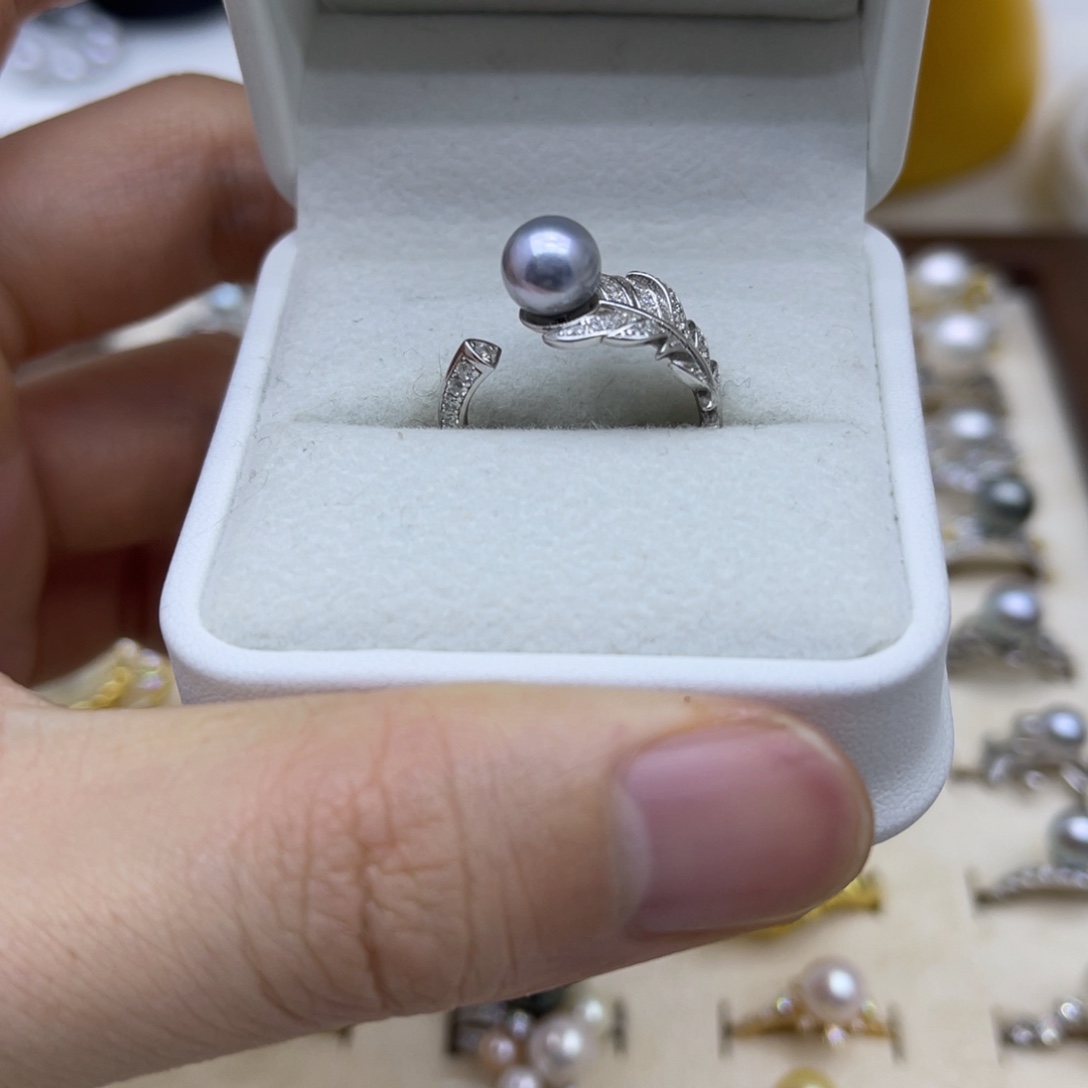 海水珍珠银S925镶嵌戒指